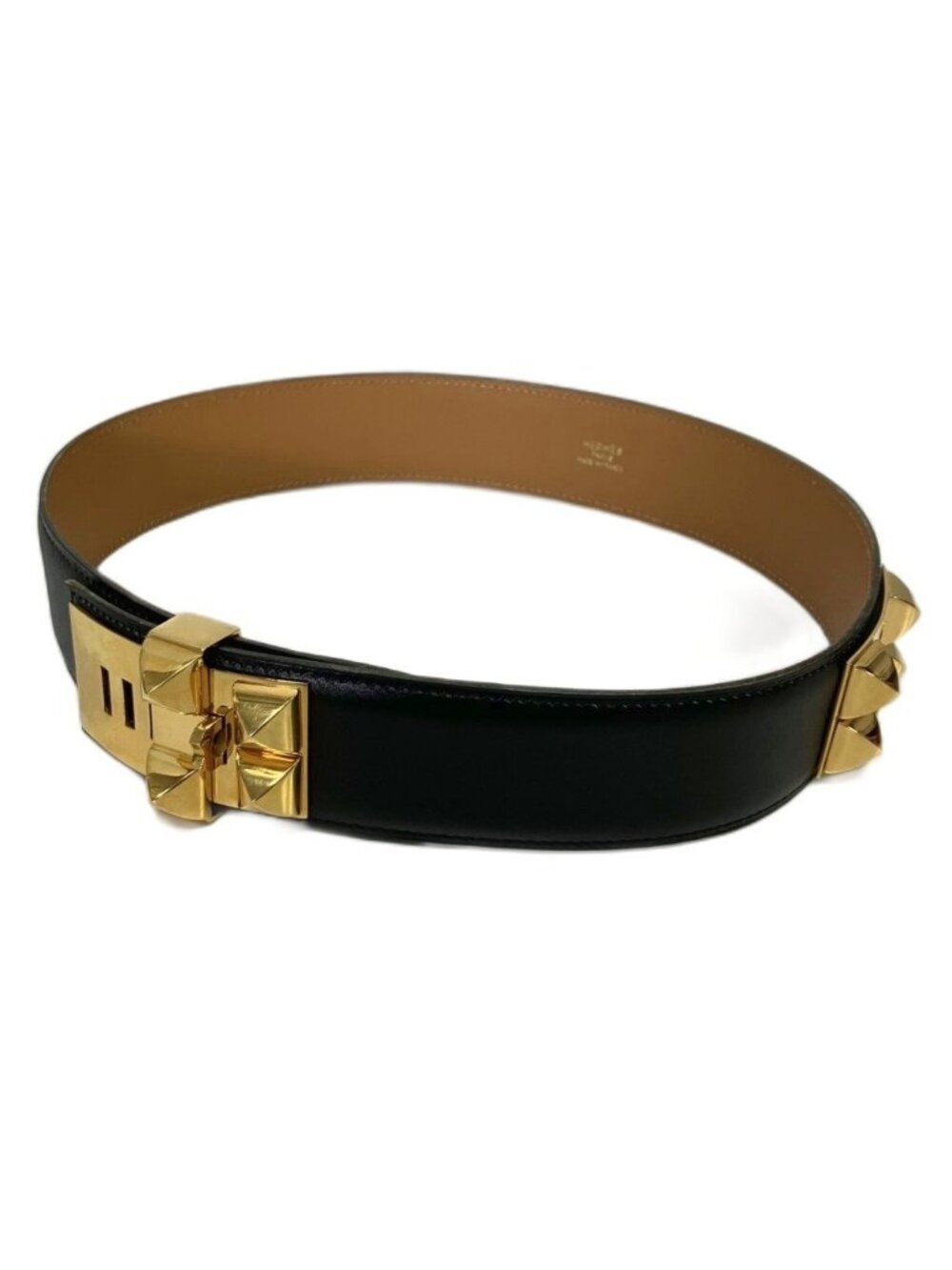 Hermes Archive Vintage Collier de Chien Belt Leather 65 Black